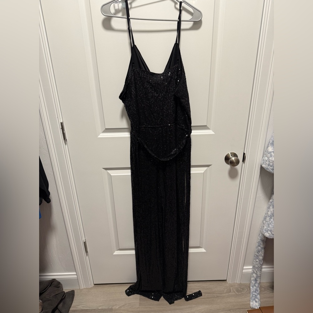 Black Sequin Jumpsuit - Picture 4 of 5
